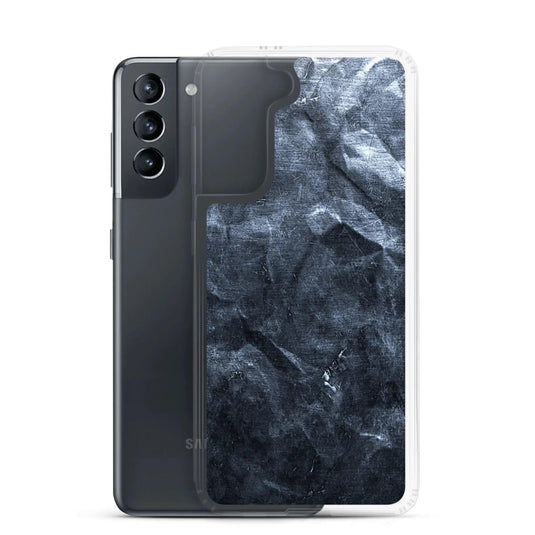 Industrial Dark Black Hammered Metal Flexible Clear Samsung Case Bump Resistant Corners CREATIVETECH
