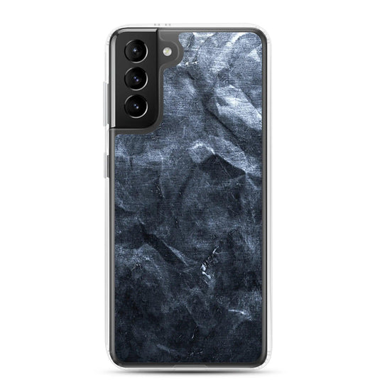 Industrial Dark Black Hammered Metal Flexible Clear Samsung Case Bump Resistant Corners CREATIVETECH