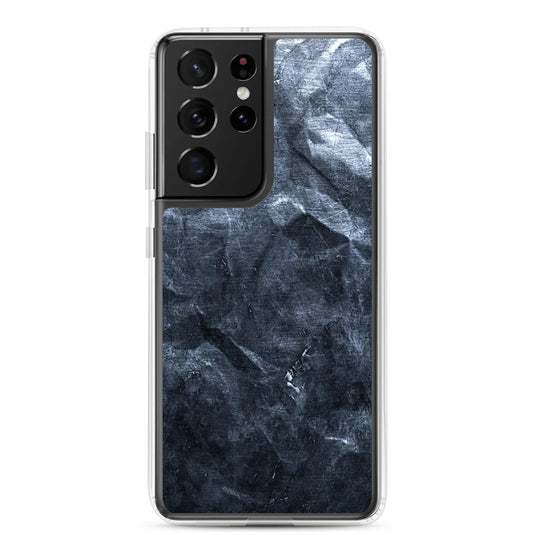 Industrial Dark Black Hammered Metal Flexible Clear Samsung Case Bump Resistant Corners CREATIVETECH