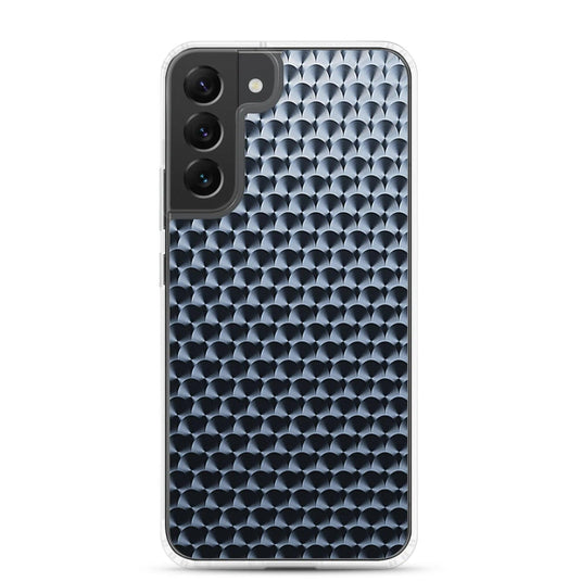 Industrial Dark Black Hammered Metal Flexible Clear Samsung Case Bump Resistant Corners CREATIVETECH