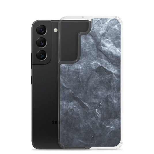 Industrial Dark Black Hammered Metal Flexible Clear Samsung Case Bump Resistant Corners CREATIVETECH