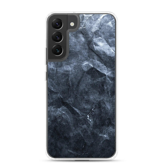Industrial Dark Black Hammered Metal Flexible Clear Samsung Case Bump Resistant Corners CREATIVETECH
