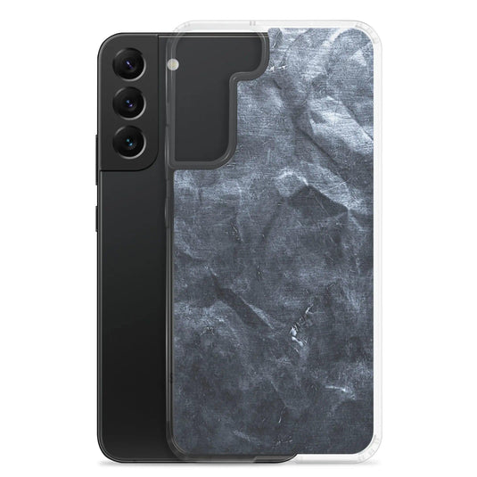 Industrial Dark Black Hammered Metal Flexible Clear Samsung Case Bump Resistant Corners CREATIVETECH