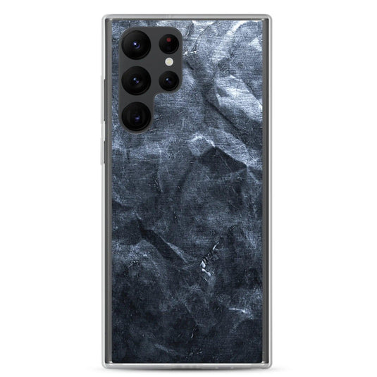 Industrial Dark Black Hammered Metal Flexible Clear Samsung Case Bump Resistant Corners CREATIVETECH