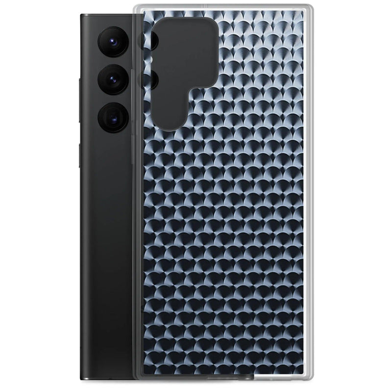 Load image into Gallery viewer, Industrial Dark Black Hammered Metal Flexible Clear Samsung Case Bump Resistant Corners CREATIVETECH