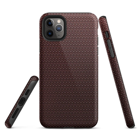 Industrial Dark Red Rubber Pattern Double Layered Impact Resistant Tough iPhone Case 3D Wrap Matte or Glossy Finish CREATIVETECH