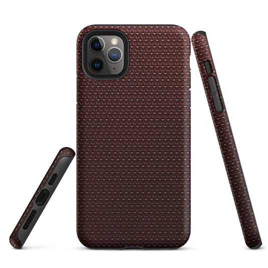 Industrial Dark Red Rubber Pattern Double Layered Impact Resistant Tough iPhone Case 3D Wrap Matte or Glossy Finish CREATIVETECH