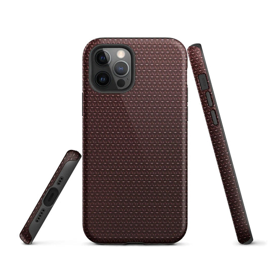 Industrial Dark Red Rubber Pattern Double Layered Impact Resistant Tough iPhone Case 3D Wrap Matte or Glossy Finish CREATIVETECH