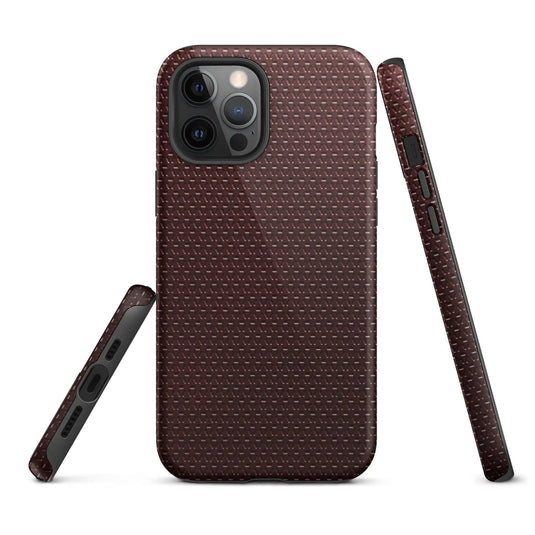 Industrial Dark Red Rubber Pattern Double Layered Impact Resistant Tough iPhone Case 3D Wrap Matte or Glossy Finish CREATIVETECH