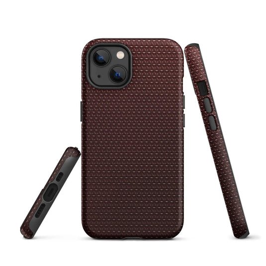 Industrial Dark Red Rubber Pattern Double Layered Impact Resistant Tough iPhone Case 3D Wrap Matte or Glossy Finish CREATIVETECH