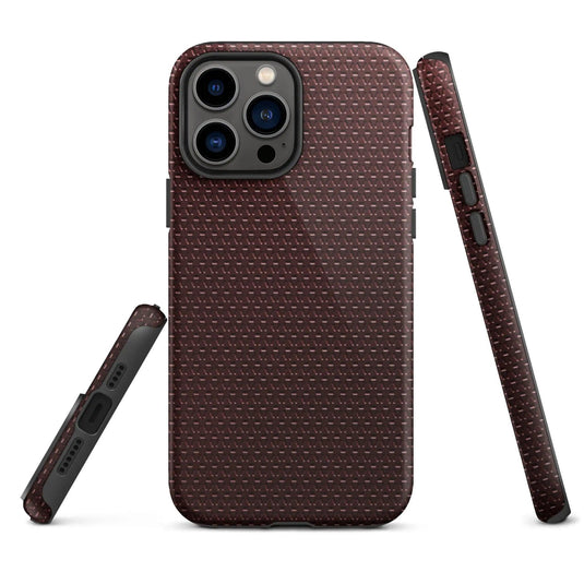 Industrial Dark Red Rubber Pattern Double Layered Impact Resistant Tough iPhone Case 3D Wrap Matte or Glossy Finish CREATIVETECH