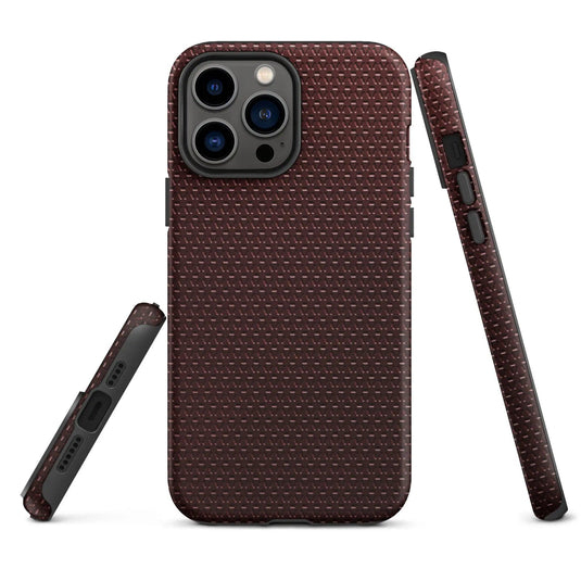 Industrial Dark Red Rubber Pattern Double Layered Impact Resistant Tough iPhone Case 3D Wrap Matte or Glossy Finish CREATIVETECH