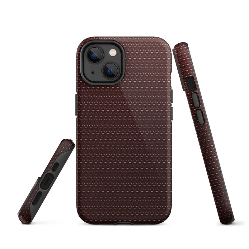 Load image into Gallery viewer, Industrial Dark Red Rubber Pattern Double Layered Impact Resistant Tough iPhone Case 3D Wrap Matte or Glossy Finish CREATIVETECH