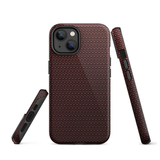 Industrial Dark Red Rubber Pattern Double Layered Impact Resistant Tough iPhone Case 3D Wrap Matte or Glossy Finish CREATIVETECH