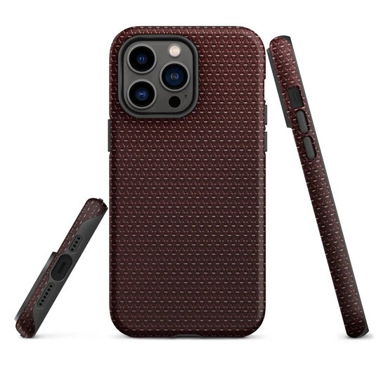 Industrial Dark Red Rubber Pattern Double Layered Impact Resistant Tough iPhone Case 3D Wrap Matte or Glossy Finish CREATIVETECH