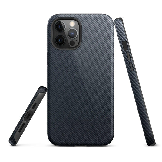 Industrial Graphite Striped Rubber Double Layered Impact Resistant Tough iPhone Case 3D Wrap Matte or Glossy Finish CREATIVETECH
