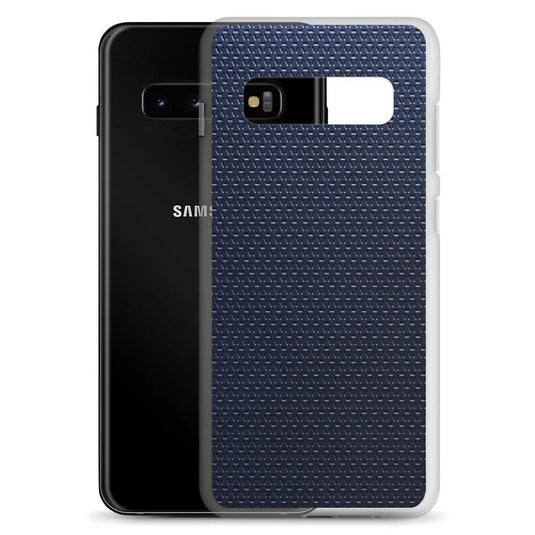 Industrial Metal Pattern Olive Blue Flexible Clear Samsung Case Bump Resistant Corners CREATIVETECH