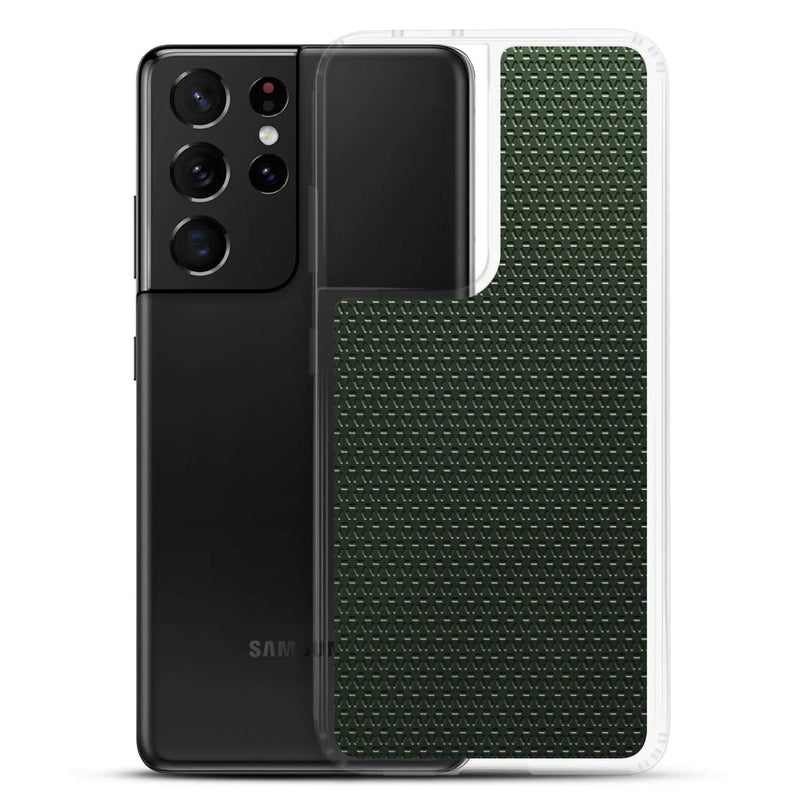 Load image into Gallery viewer, Industrial Metal Pattern Olive Green Flexible Clear Samsung Case Bump Resistant Corners CREATIVETECH