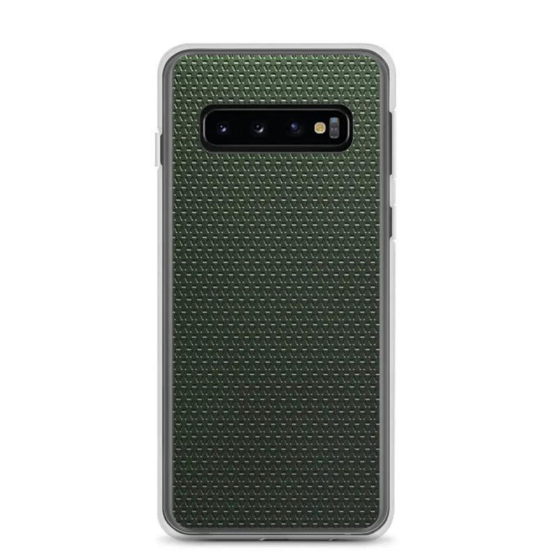 Load image into Gallery viewer, Industrial Metal Pattern Olive Green Flexible Clear Samsung Case Bump Resistant Corners CREATIVETECH