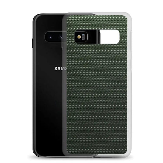Industrial Metal Pattern Olive Green Flexible Clear Samsung Case Bump Resistant Corners CREATIVETECH