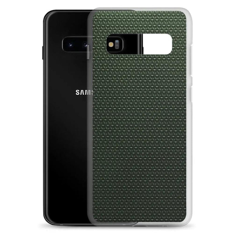 Load image into Gallery viewer, Industrial Metal Pattern Olive Green Flexible Clear Samsung Case Bump Resistant Corners CREATIVETECH