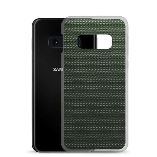 Industrial Metal Pattern Olive Green Flexible Clear Samsung Case Bump Resistant Corners CREATIVETECH