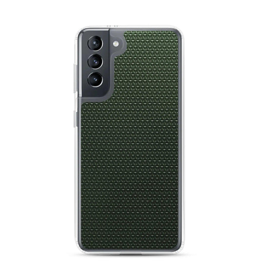 Industrial Metal Pattern Olive Green Flexible Clear Samsung Case Bump Resistant Corners CREATIVETECH