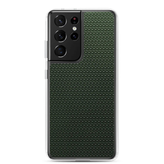 Industrial Metal Pattern Olive Green Flexible Clear Samsung Case Bump Resistant Corners CREATIVETECH