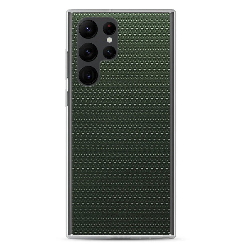 Load image into Gallery viewer, Industrial Metal Pattern Olive Green Flexible Clear Samsung Case Bump Resistant Corners CREATIVETECH