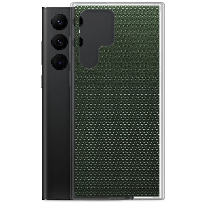 Load image into Gallery viewer, Industrial Metal Pattern Olive Green Flexible Clear Samsung Case Bump Resistant Corners CREATIVETECH