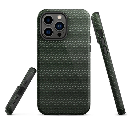 Industrial Olive Green Rubber Pattern Double Layered Impact Resistant Tough iPhone Case 3D Wrap Matte or Glossy Finish CREATIVETECH