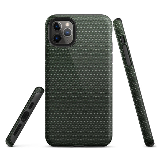 Industrial Olive Green Rubber Pattern Double Layered Impact Resistant Tough iPhone Case 3D Wrap Matte or Glossy Finish CREATIVETECH