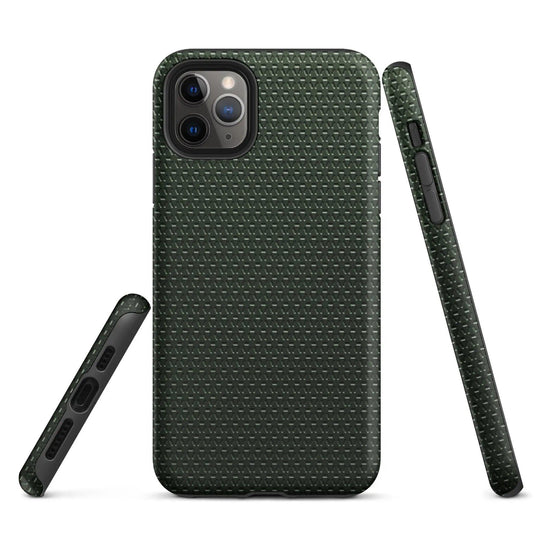 Industrial Olive Green Rubber Pattern Double Layered Impact Resistant Tough iPhone Case 3D Wrap Matte or Glossy Finish CREATIVETECH