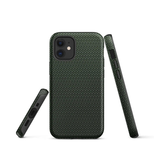 Industrial Olive Green Rubber Pattern Double Layered Impact Resistant Tough iPhone Case 3D Wrap Matte or Glossy Finish CREATIVETECH
