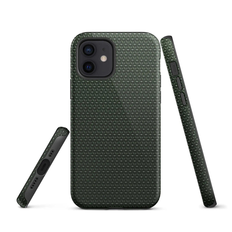 Load image into Gallery viewer, Industrial Olive Green Rubber Pattern Double Layered Impact Resistant Tough iPhone Case 3D Wrap Matte or Glossy Finish CREATIVETECH