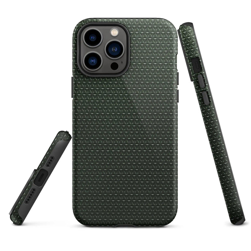 Load image into Gallery viewer, Industrial Olive Green Rubber Pattern Double Layered Impact Resistant Tough iPhone Case 3D Wrap Matte or Glossy Finish CREATIVETECH