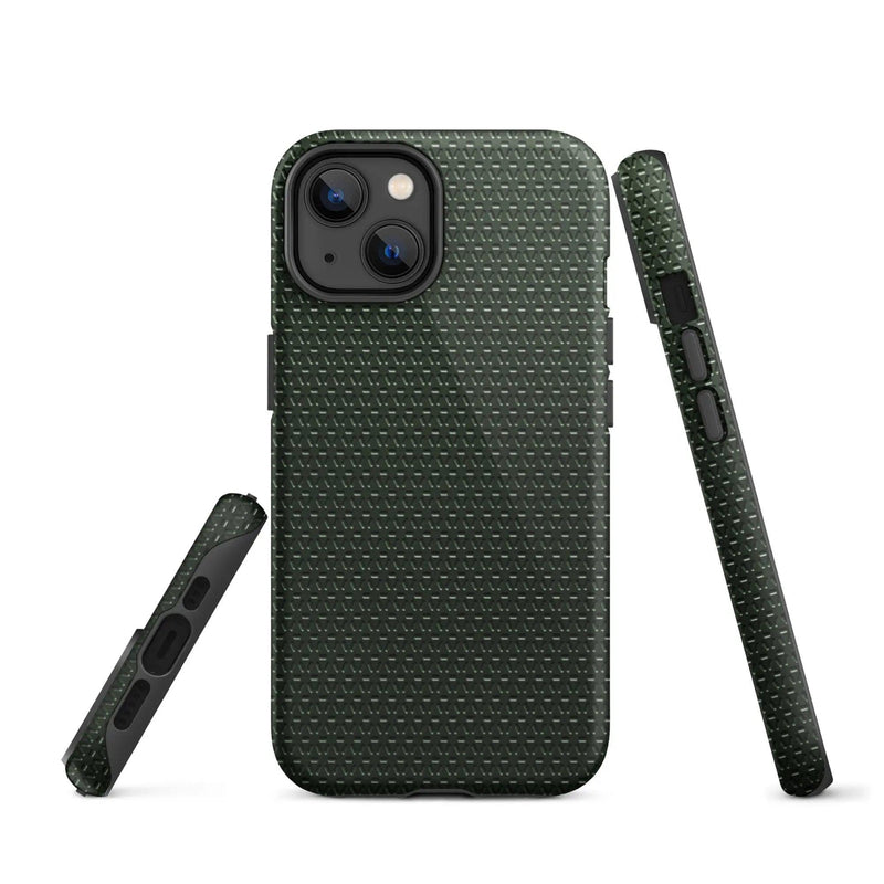 Load image into Gallery viewer, Industrial Olive Green Rubber Pattern Double Layered Impact Resistant Tough iPhone Case 3D Wrap Matte or Glossy Finish CREATIVETECH