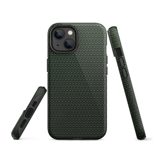 Industrial Olive Green Rubber Pattern Double Layered Impact Resistant Tough iPhone Case 3D Wrap Matte or Glossy Finish CREATIVETECH