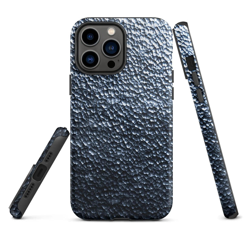Load image into Gallery viewer, Industrial Silver Steel Metal Double Layered Impact Resistant Tough iPhone Case 3D Wrap Matte or Glossy Finish CREATIVETECH