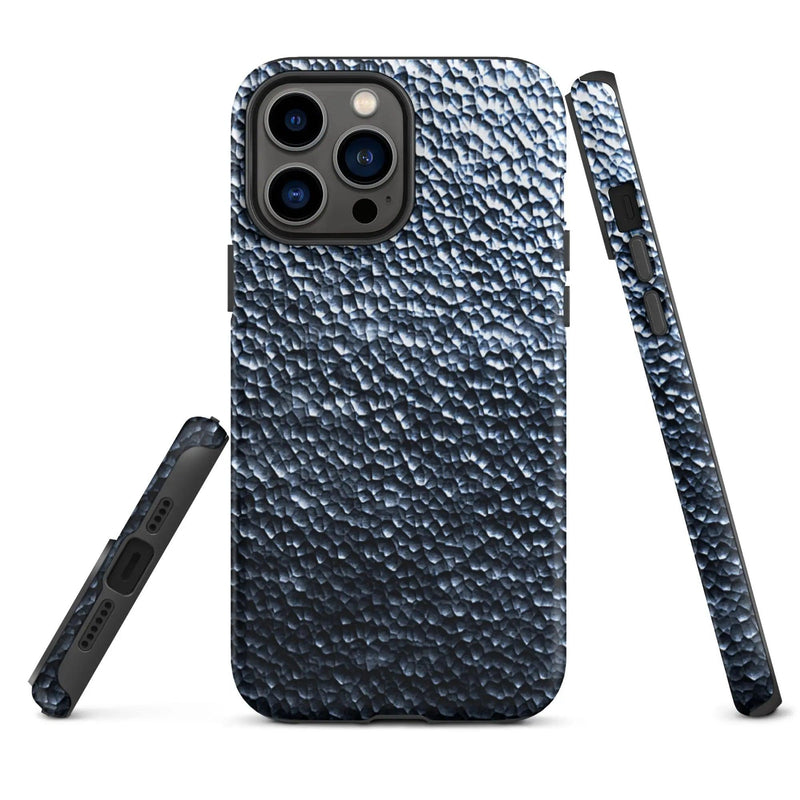 Load image into Gallery viewer, Industrial Silver Steel Metal Double Layered Impact Resistant Tough iPhone Case 3D Wrap Matte or Glossy Finish CREATIVETECH