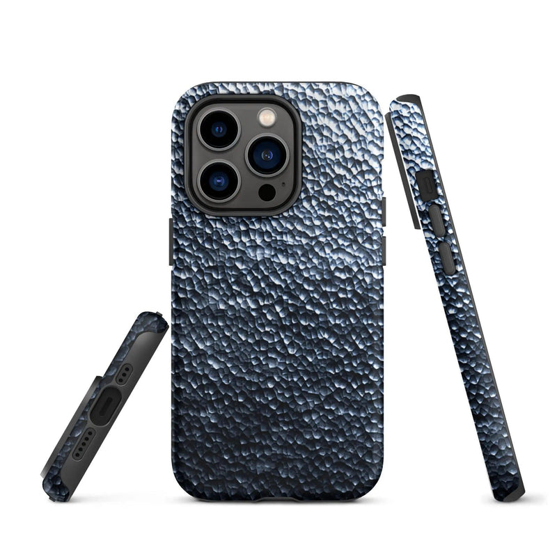 Load image into Gallery viewer, Industrial Silver Steel Metal Double Layered Impact Resistant Tough iPhone Case 3D Wrap Matte or Glossy Finish CREATIVETECH