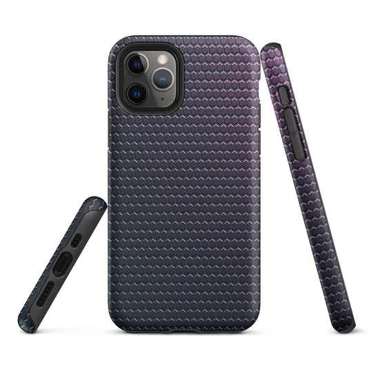 Industrial Violet Rubber Grid Double Layered Impact Resistant Tough iPhone Case 3D Wrap Matte or Glossy Finish CREATIVETECH
