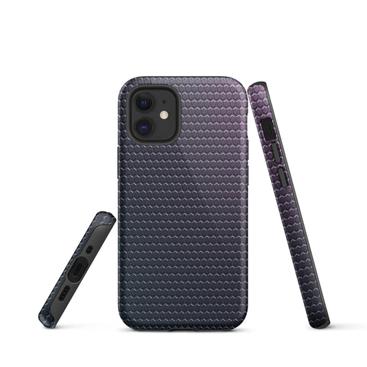 Industrial Violet Rubber Grid Double Layered Impact Resistant Tough iPhone Case 3D Wrap Matte or Glossy Finish CREATIVETECH
