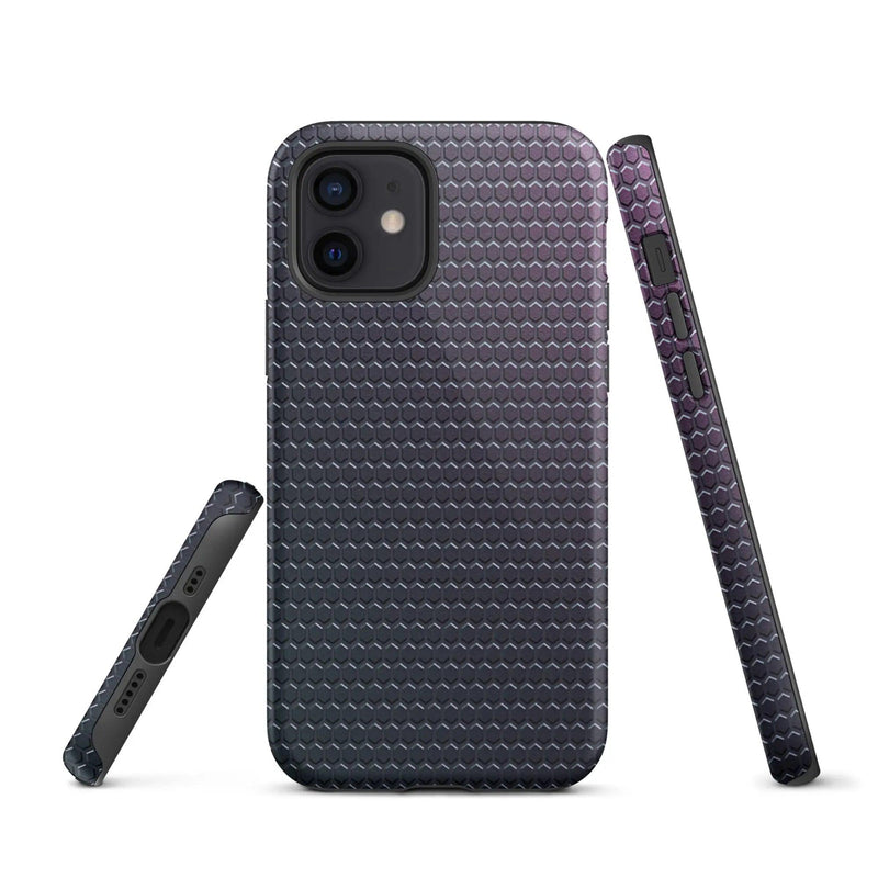 Load image into Gallery viewer, Industrial Violet Rubber Grid Double Layered Impact Resistant Tough iPhone Case 3D Wrap Matte or Glossy Finish CREATIVETECH