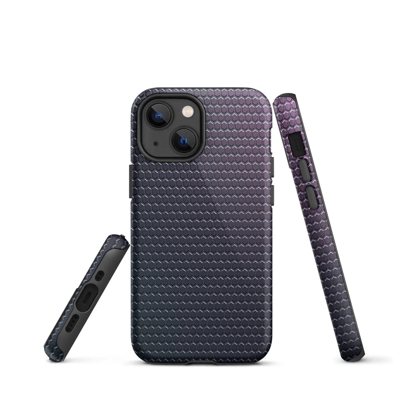 Load image into Gallery viewer, Industrial Violet Rubber Grid Double Layered Impact Resistant Tough iPhone Case 3D Wrap Matte or Glossy Finish CREATIVETECH