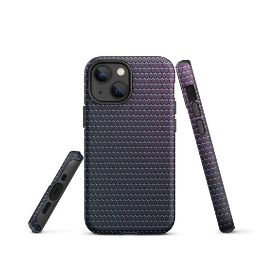 Industrial Violet Rubber Grid Double Layered Impact Resistant Tough iPhone Case 3D Wrap Matte or Glossy Finish CREATIVETECH