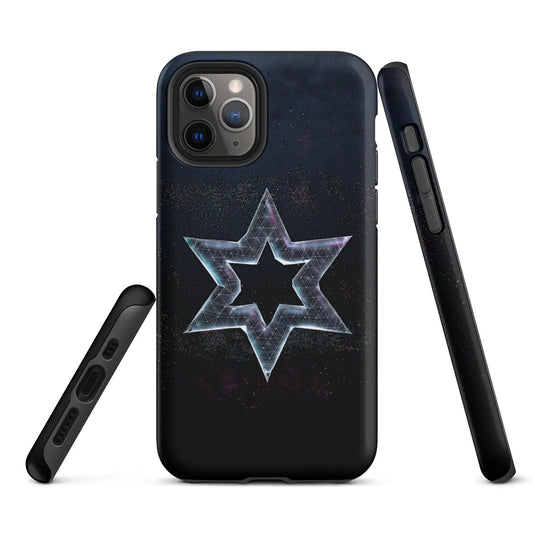 Jewish Star Dust Double Layered Impact Resistant Tough iPhone Case 3D Wrap Matte or Glossy Finish CREATIVETECH