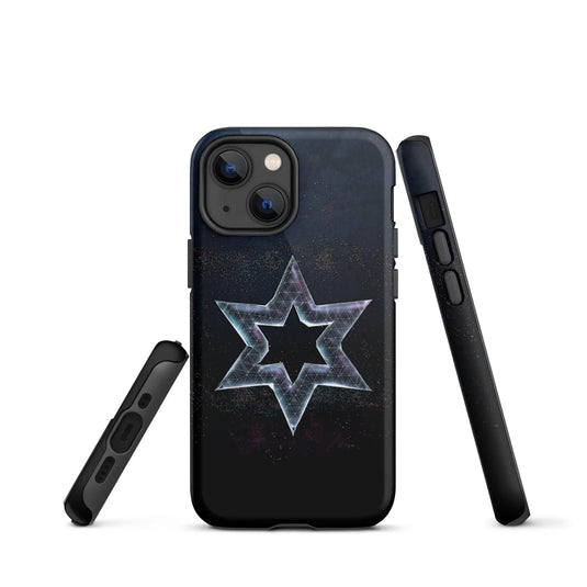 Jewish Star Dust Double Layered Impact Resistant Tough iPhone Case 3D Wrap Matte or Glossy Finish CREATIVETECH