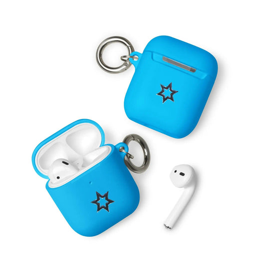 Jewish Star Dust Shock Resistant 2-in-1 Tough AirPods Case with Metal Carabiner Various Colors CREATIVETECH