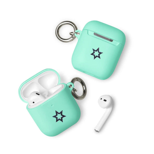 Jewish Star Dust Shock Resistant 2-in-1 Tough AirPods Case with Metal Carabiner Various Colors CREATIVETECH